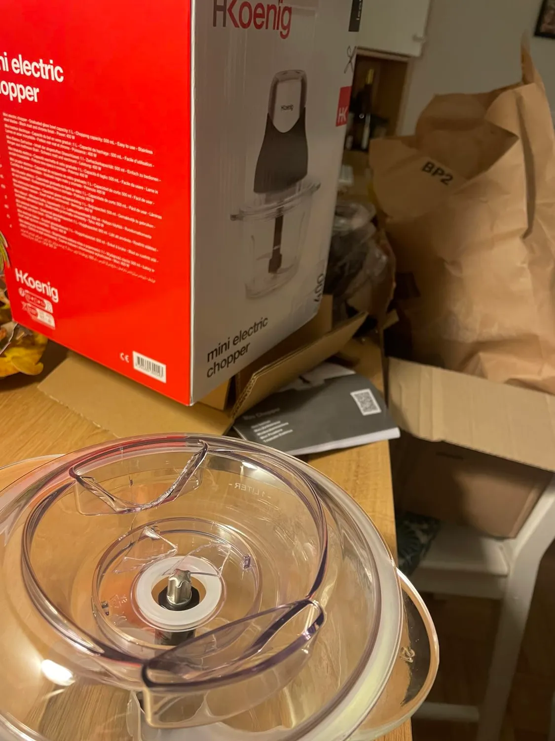 H.Koenig Leo9 mini hachoir 2 bols verre 1L 320W