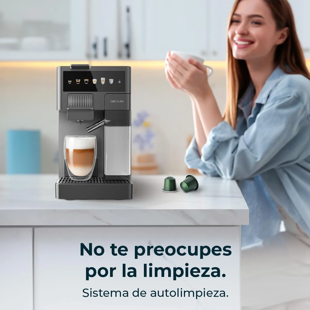 Cecotec FreeStyle Latte machine à café capsules noire 1,6 L