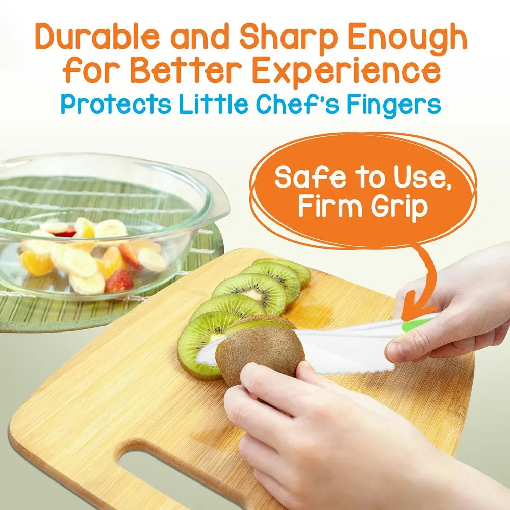 Nutrichef couteaux enfants nylon 3 pièces sécurisés