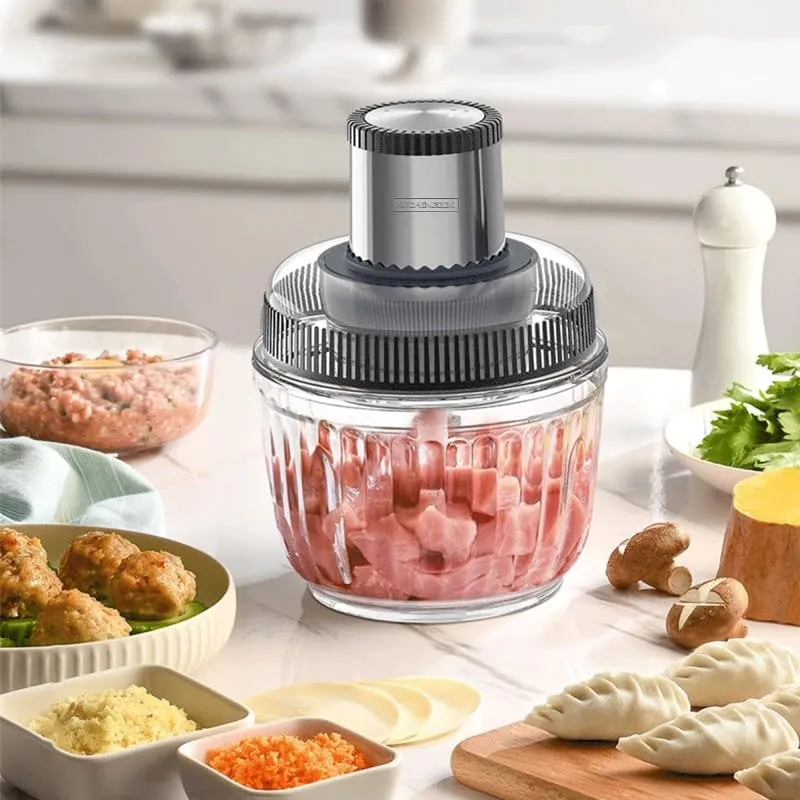 Kitchencook 1.2.3 hachoir électrique 3 bols verre 400W