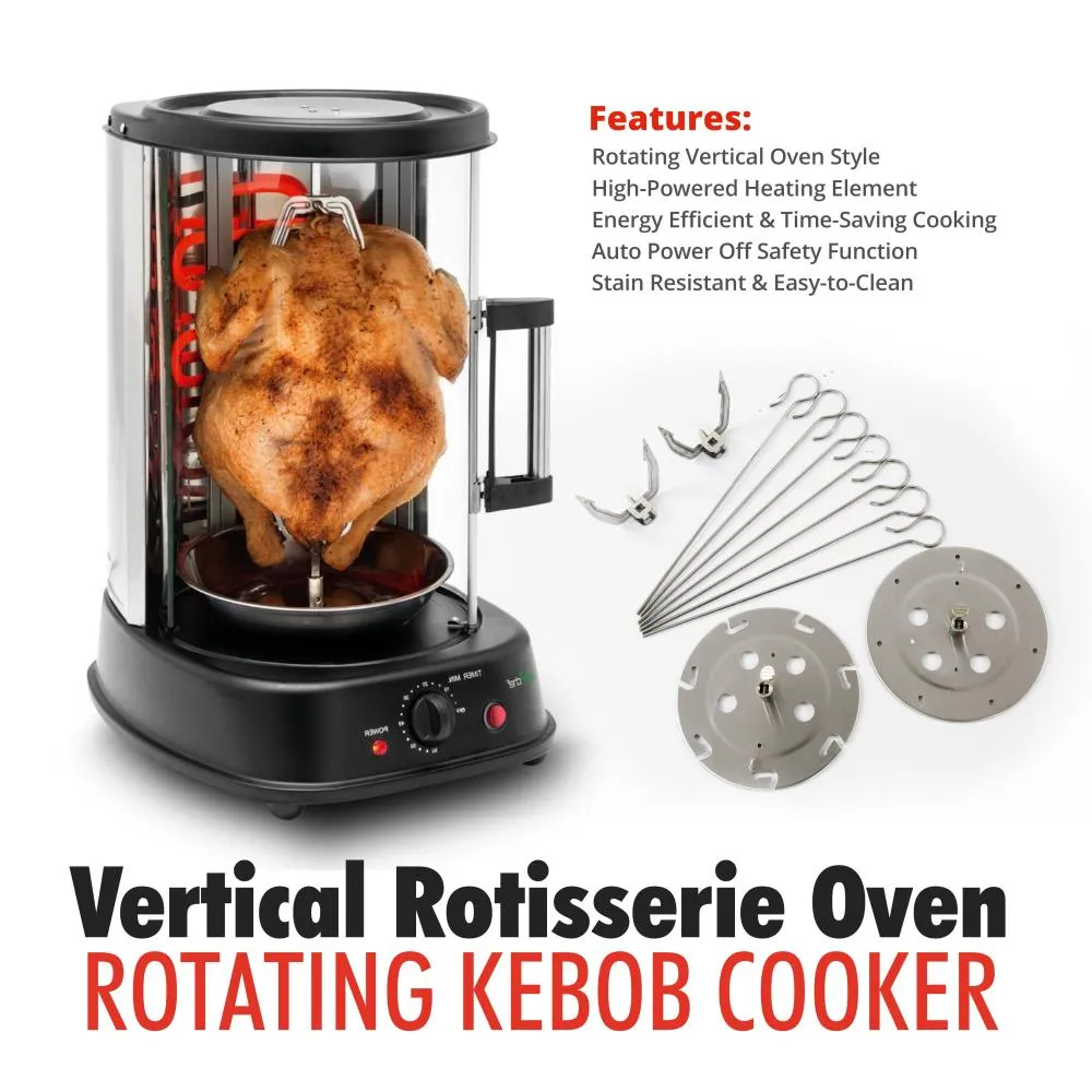 Nutrichef rôtissoire verticale four kebab 1500 W 22 QT