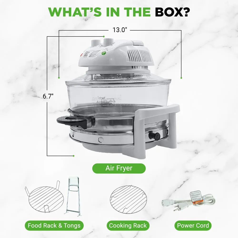 Nutrichef four halogène air fryer vitre 12 L 1200 W
