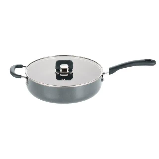 Nutrichef sauteuse antiadhésive 3,7 Qt grise avec couvercle
