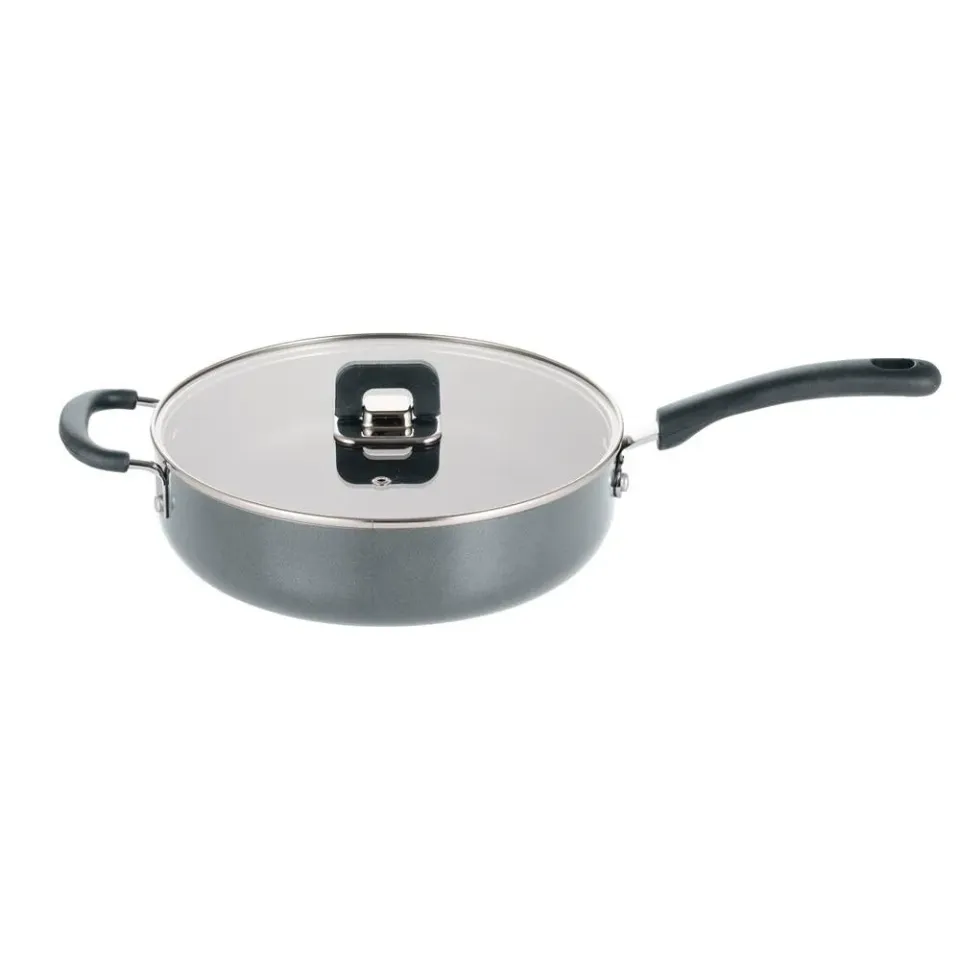 Nutrichef sauteuse antiadhésive 3,7 Qt grise avec couvercle