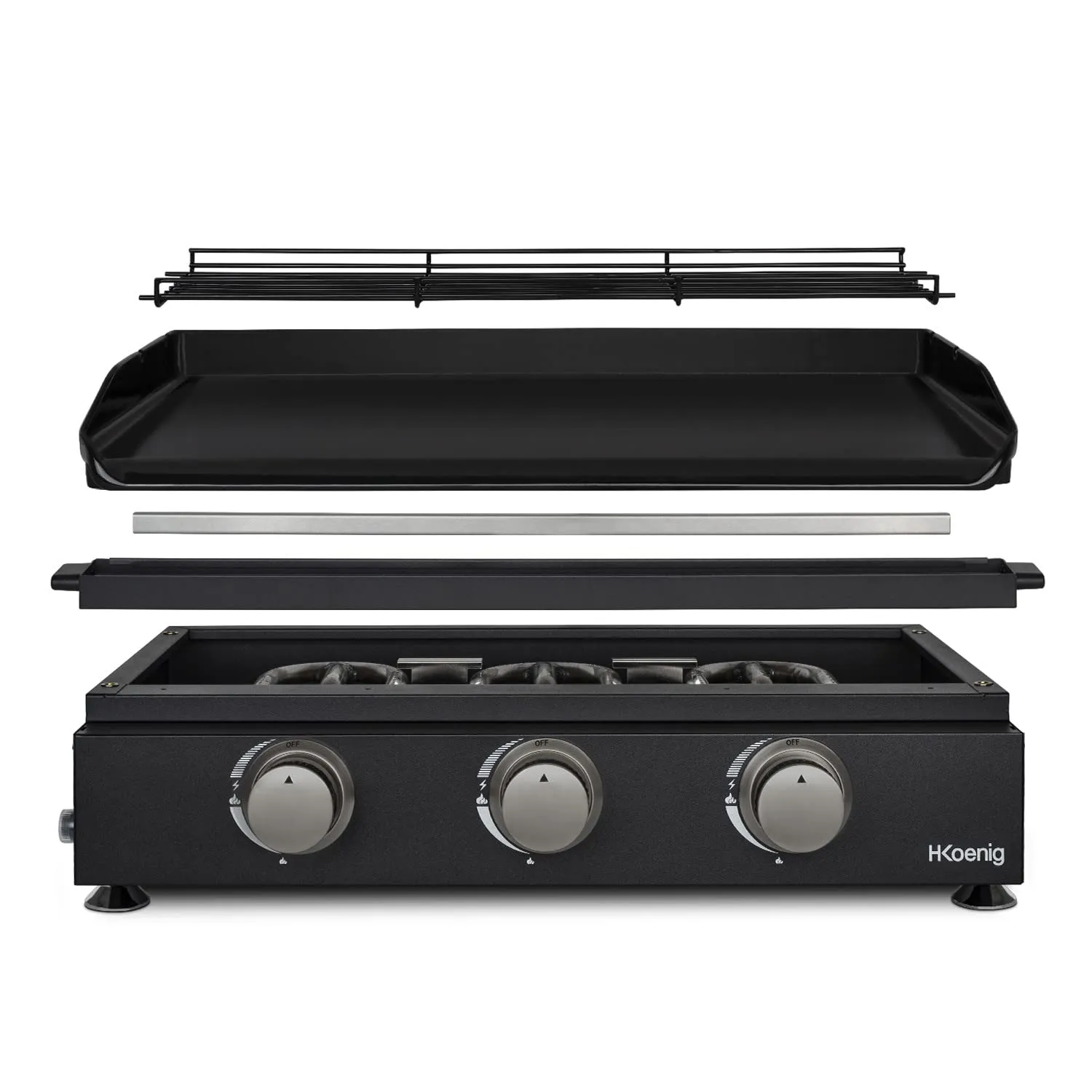 H.Koenig PLX1032 plancha gaz 3 brûleurs 350°C