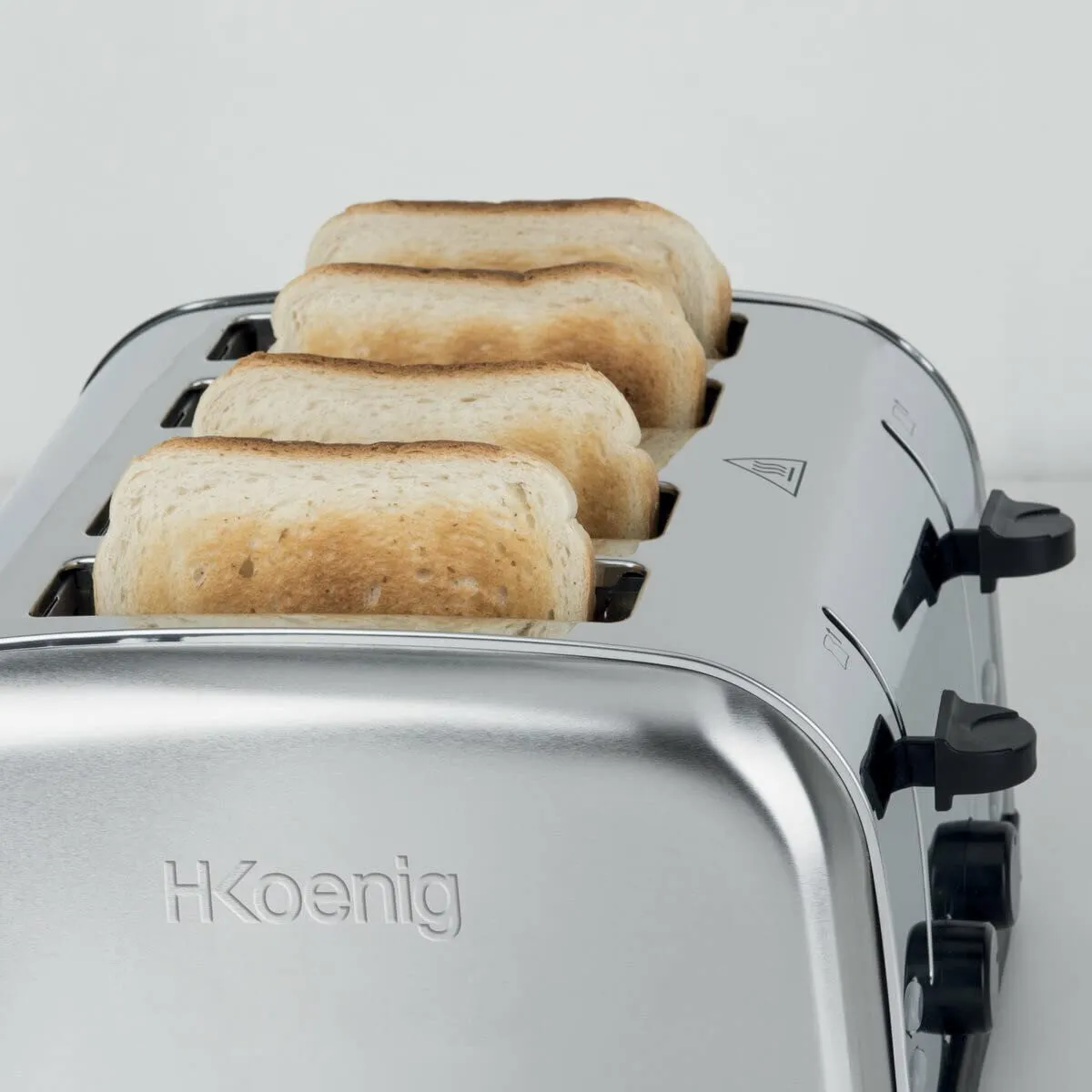 H.Koenig TOAS14 grille-pain 4 tranches inox vintage