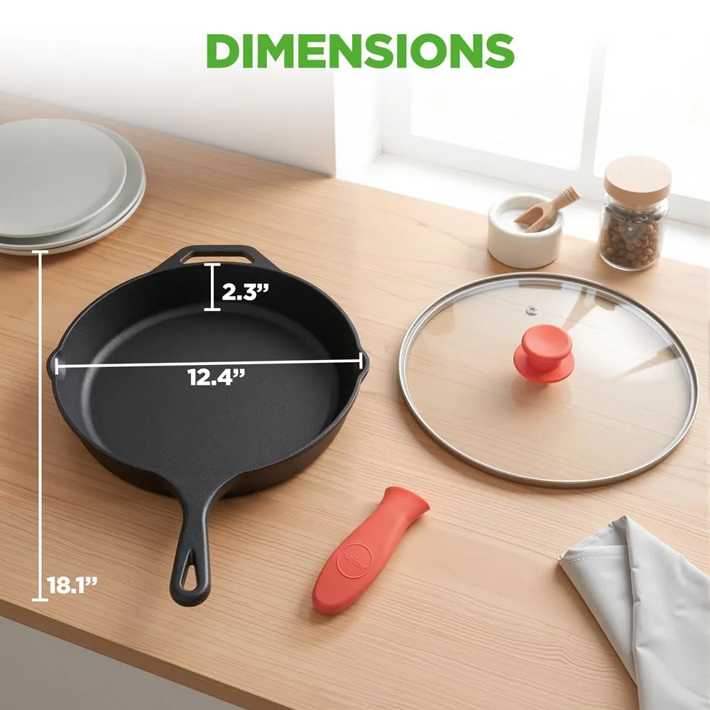 Nutrichef NCCI12 poêle fonte 30 cm avec couvercle induction