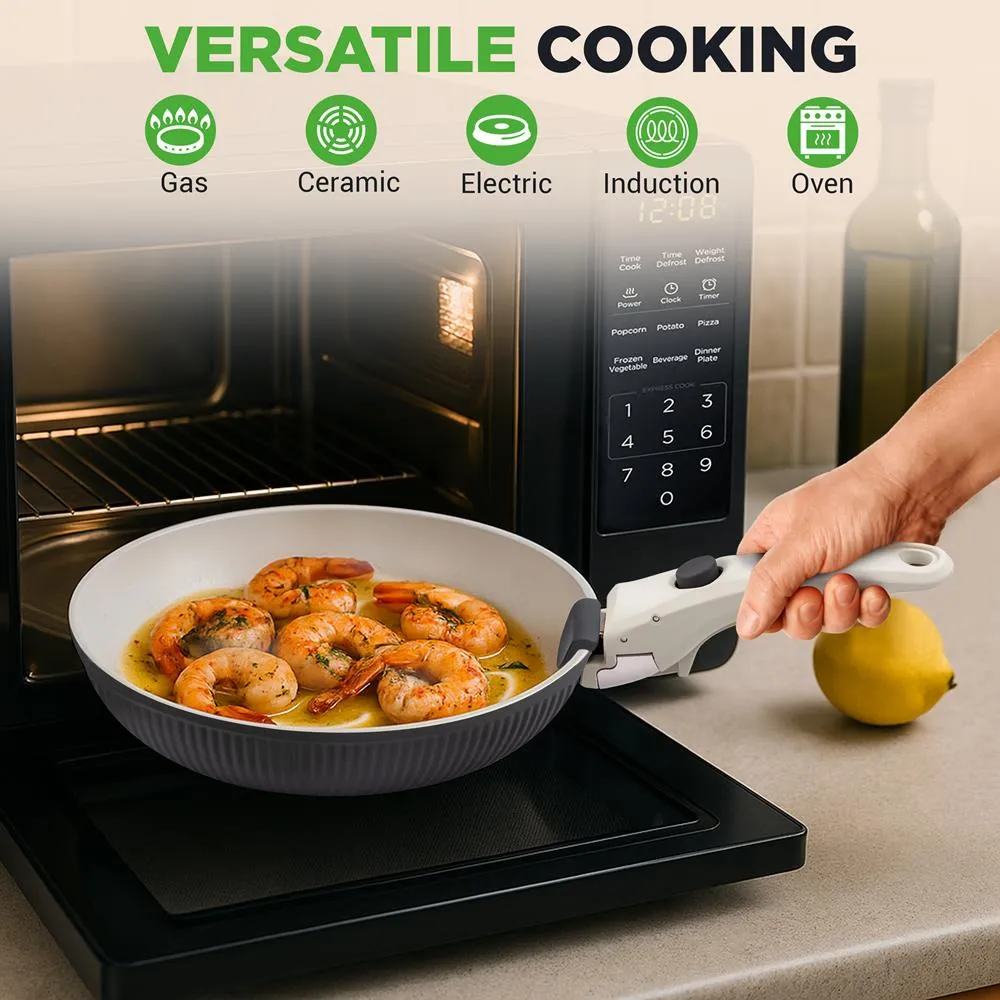 Nutrichef batterie cuisine céramique 18 pièces grise