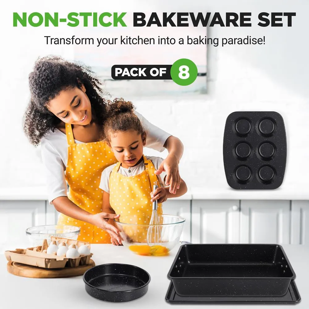 Nutrichef set pâtisserie 8 pièces marbre noir empilable