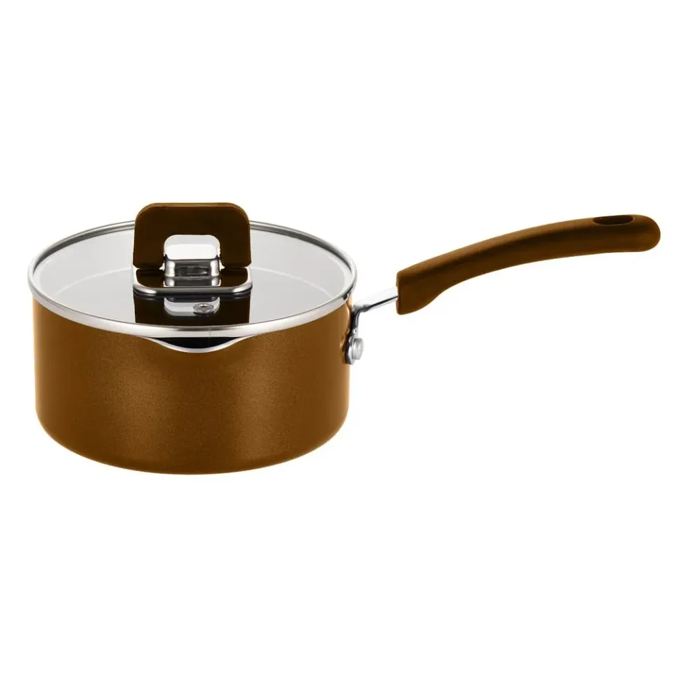 Nutrichef casserole 1,5 L antiadhésive marron couvercle