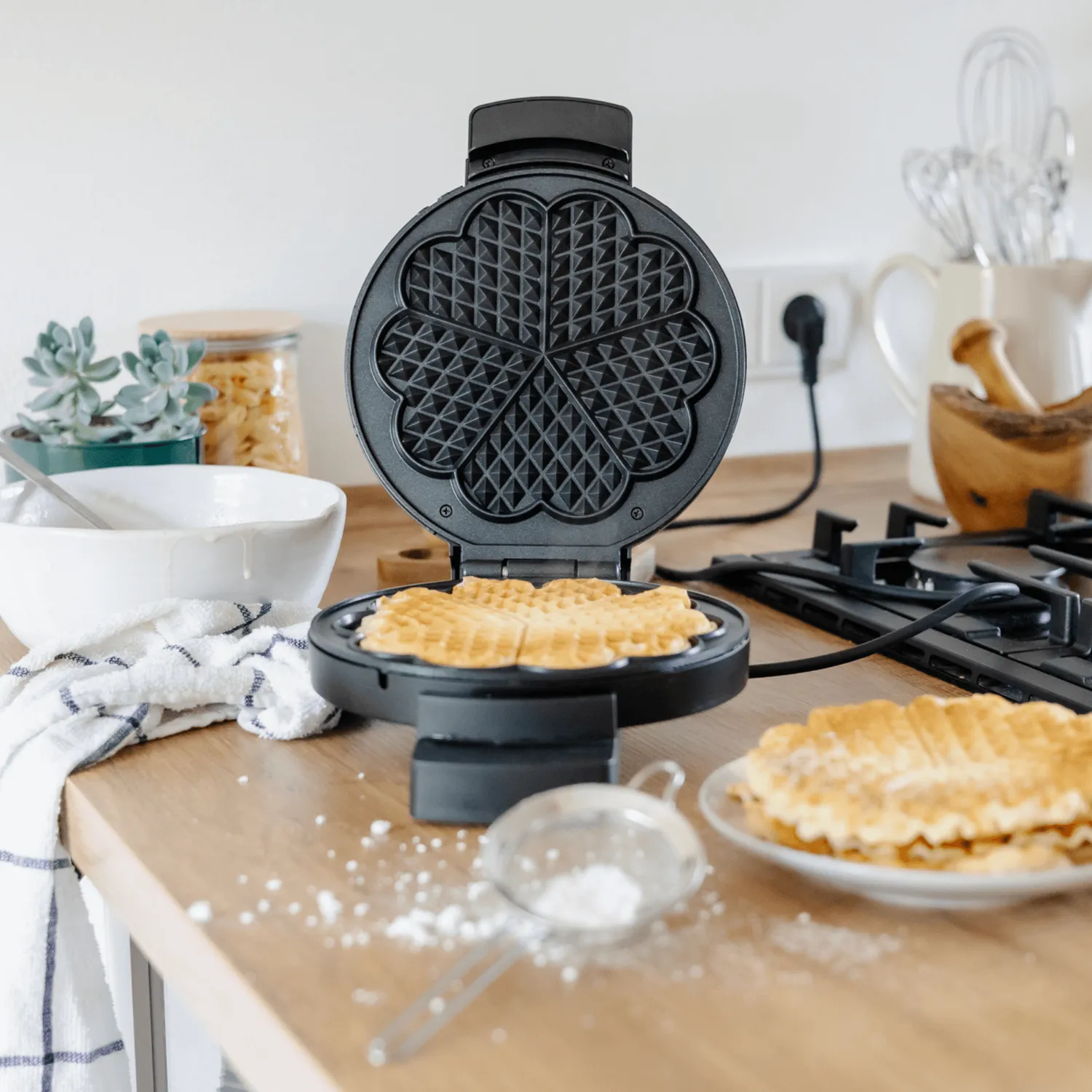 Steba WE 3 XL gaufrier 5 cœurs 18,5 cm antiadhésif