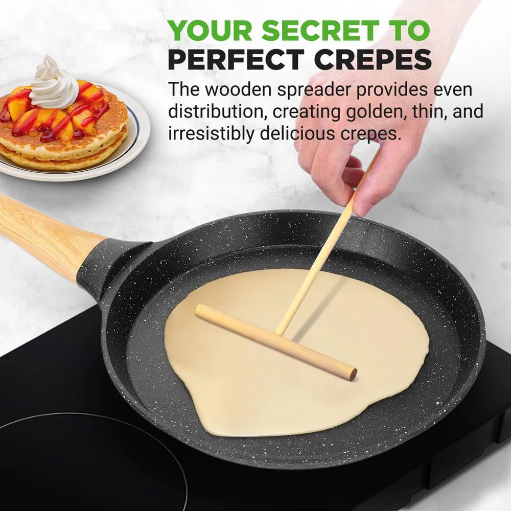 Nutrichef poêle à crêpes 28 cm antiadhésive + râteau