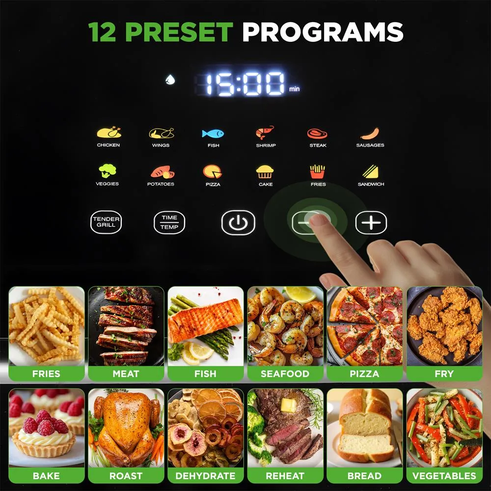 Nutrichef NCAF60T01 air fryer 6 L 12 programmes