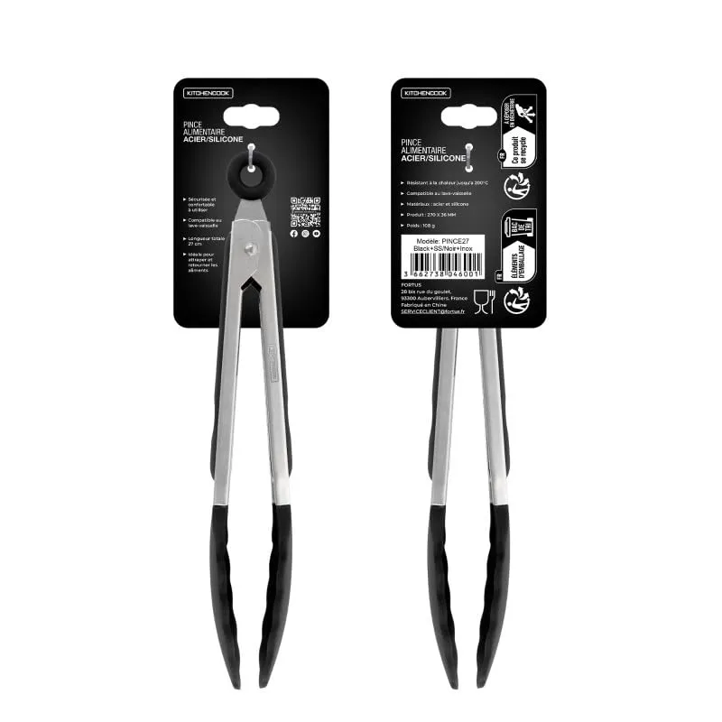 Kitchencook PINCE27 pince alimentaire 27 cm silicone antiadhésive