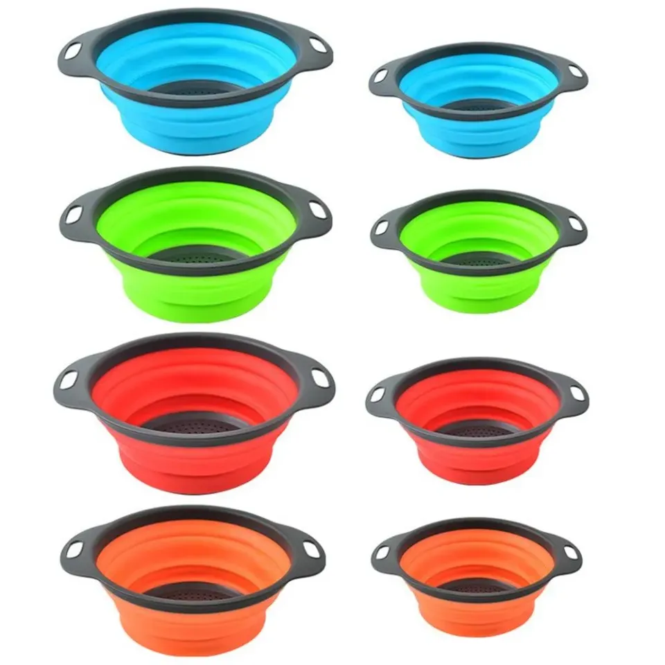 Nutrichef Passoires silicone lot de 3 pliables couleur