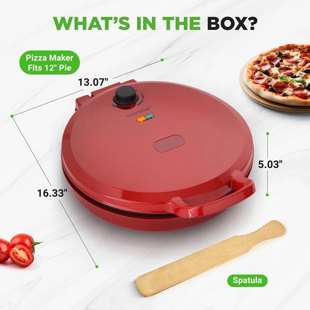 Nutrichef Four Pizza Électrique 12" Rouge 1500W