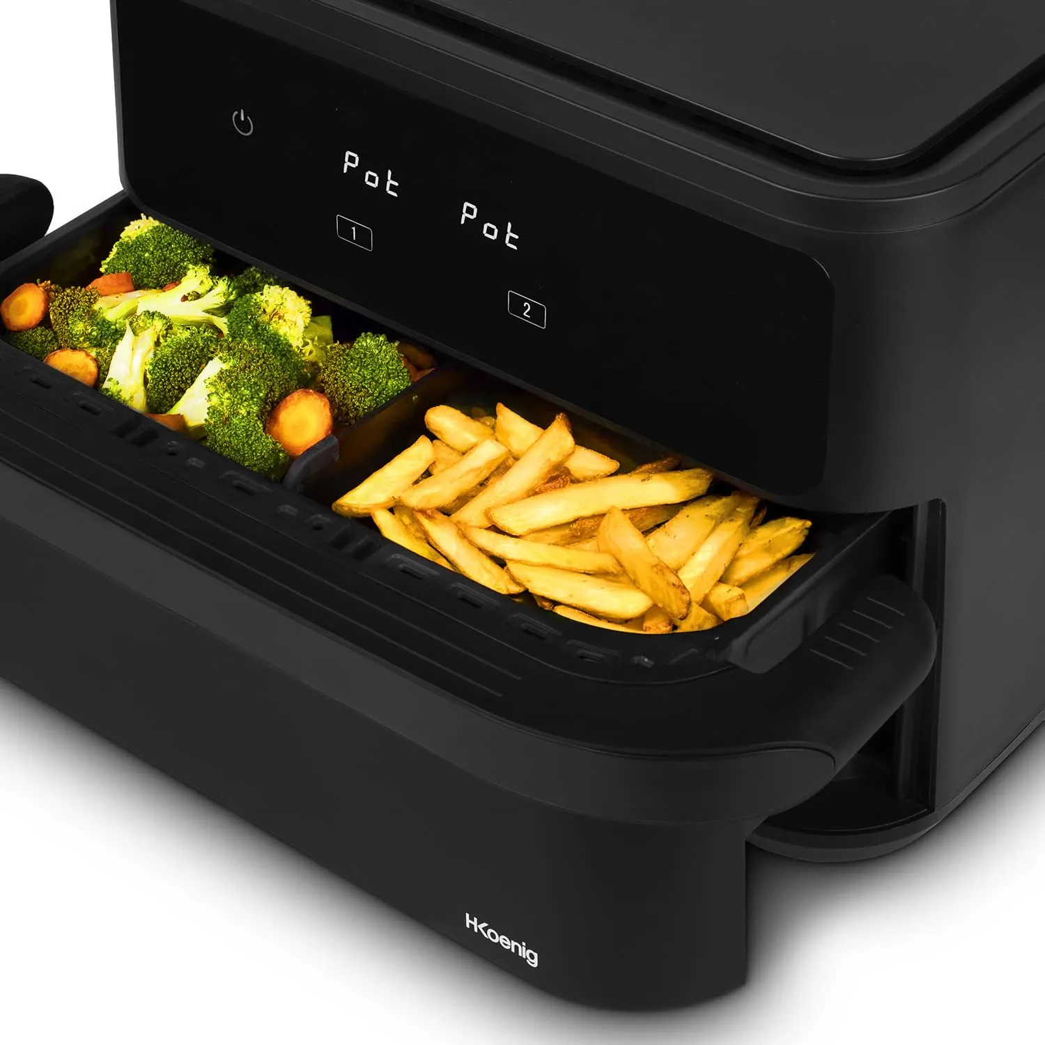 H.Koenig FRY960 Friteuse Sans Huile 10 L Double Bac 5+5 L
