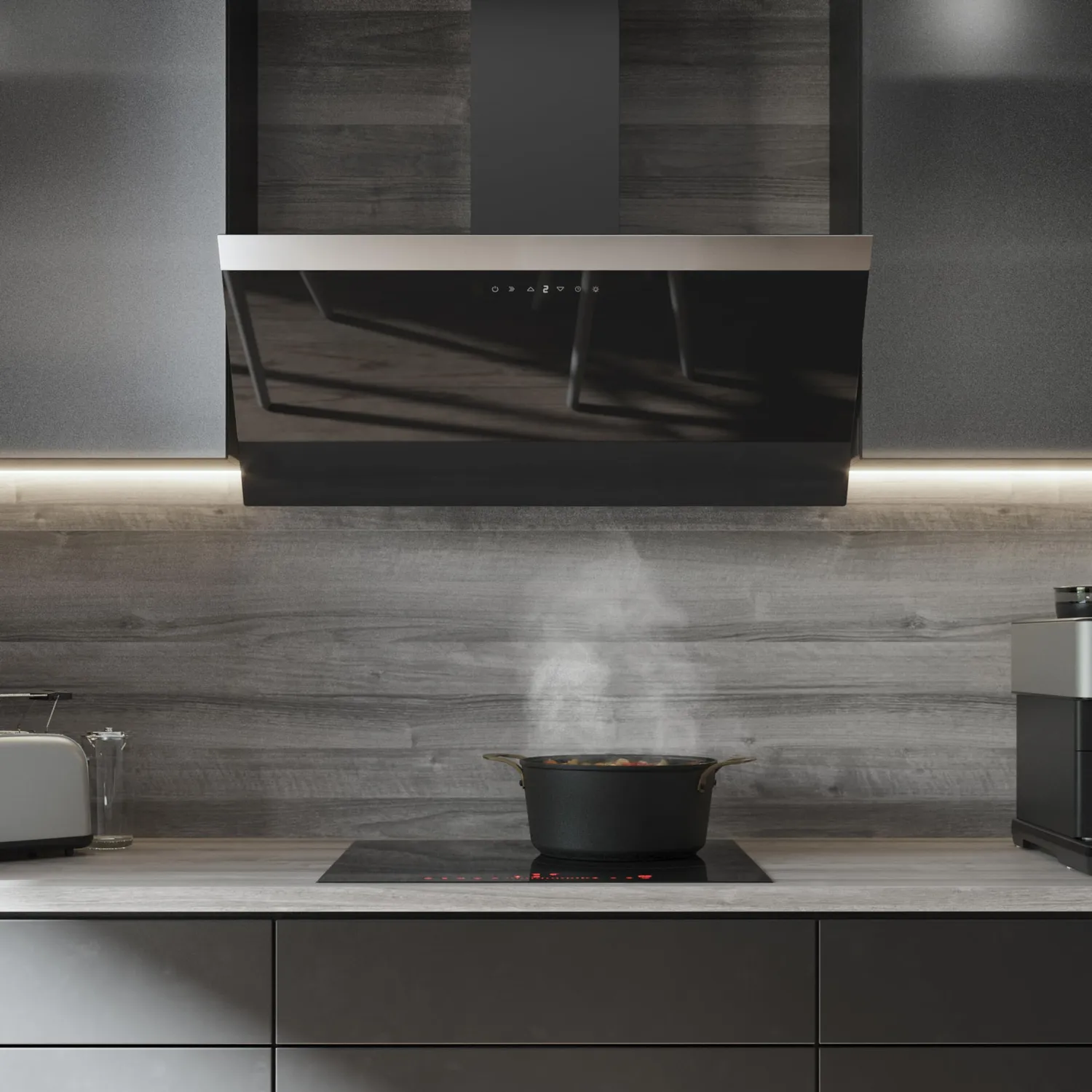 Cecotec Bolero Flux DT 906500 Glass Black A hotte 90cm noire