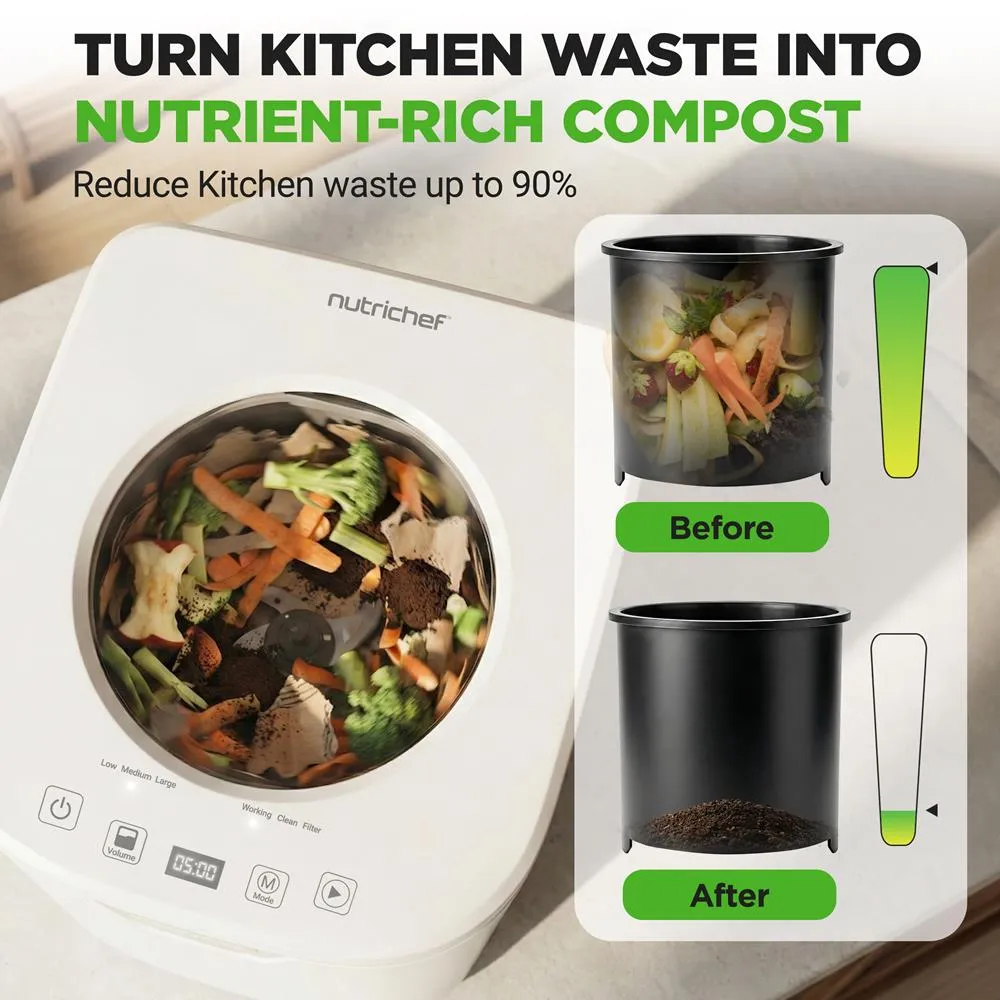 Nutrichef composteur électrique 4L blanc silencieux inodore