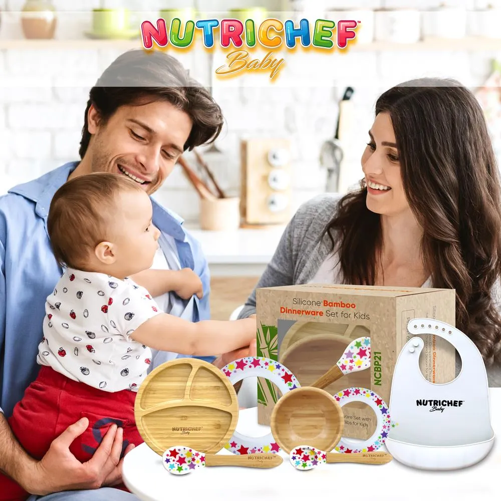 Nutrichef set repas bébé bambou étoiles 5 pièces