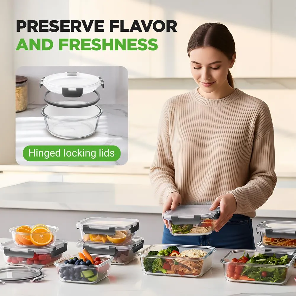 Nutrichef boîtes conservation verre borosilicate 12 pièces hermétiques