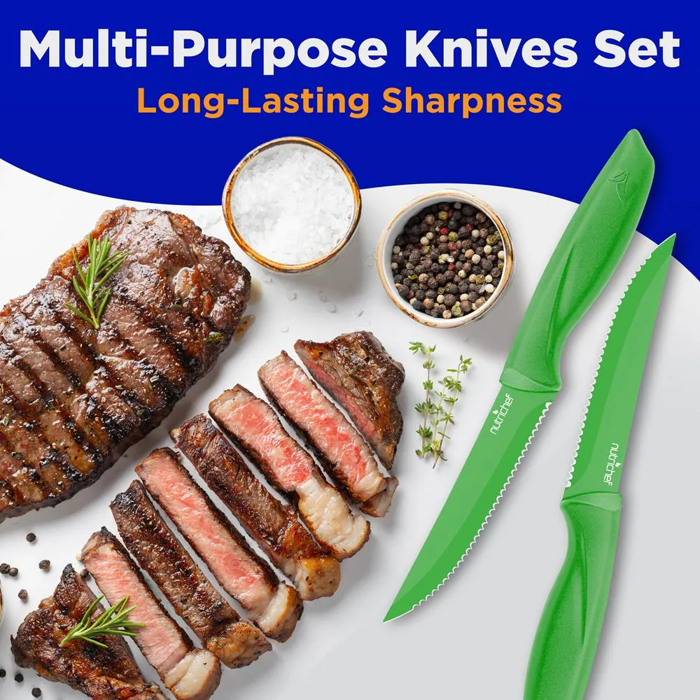 Nutrichef Set 8 couteaux steak inox antiadhésif