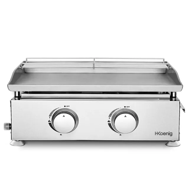 H.Koenig PLX920 plancha gaz inox 2 brûleurs 350°C