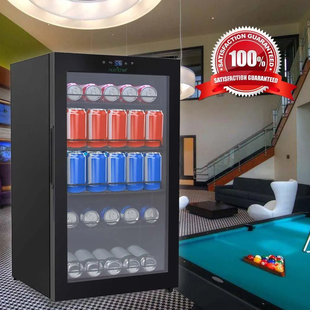 Nutrichef mini frigo boissons 132 canettes porte vitrée
