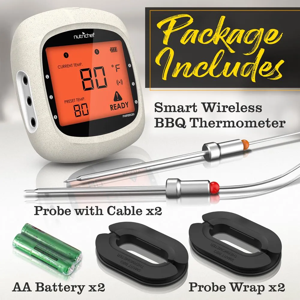 Nutrichef PWIRBBQ80 thermomètre viande Bluetooth 6 sondes