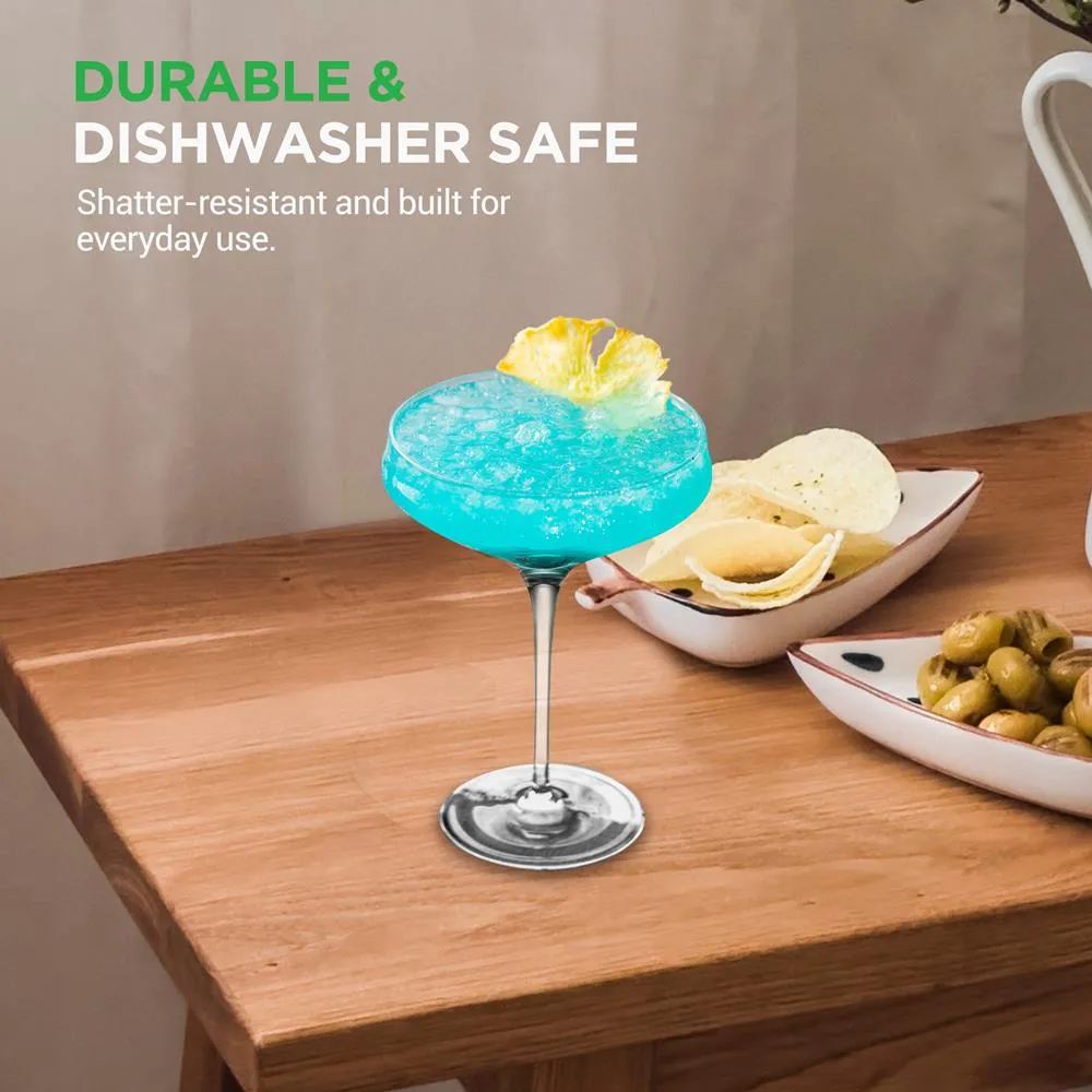 Nutrichef verres martini cristal 2 pièces 10 oz sans plomb