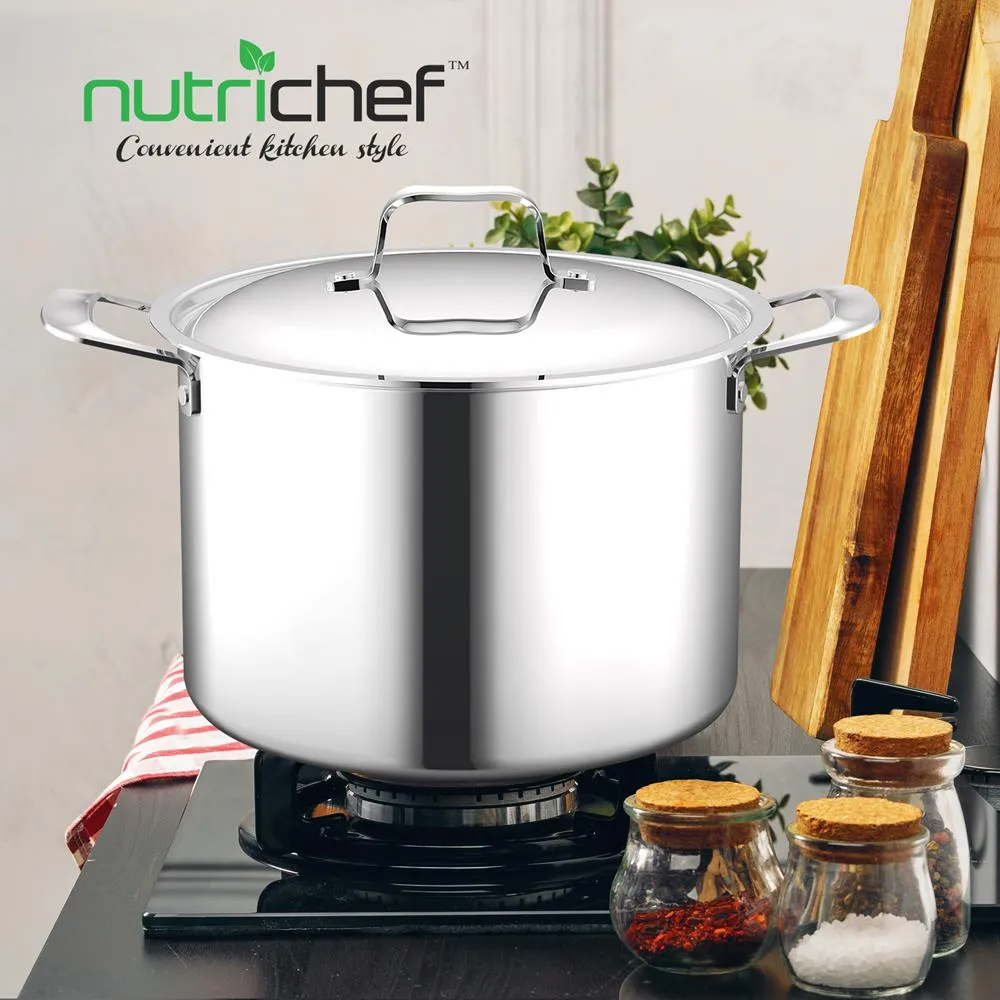 Nutrichef NCSSX45 faitout inox 7,6 L couvercle