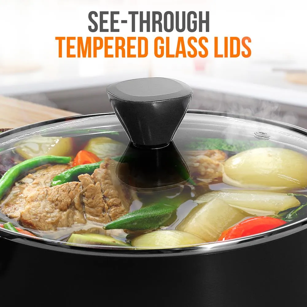 Nutrichef Casserole 0,9 L avec couvercle verre antiadhésive