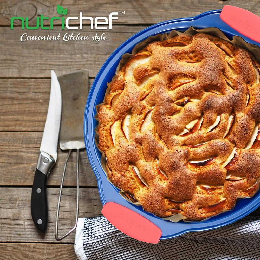 Nutrichef Moule Rond Antiadhésif Bleu 28 cm