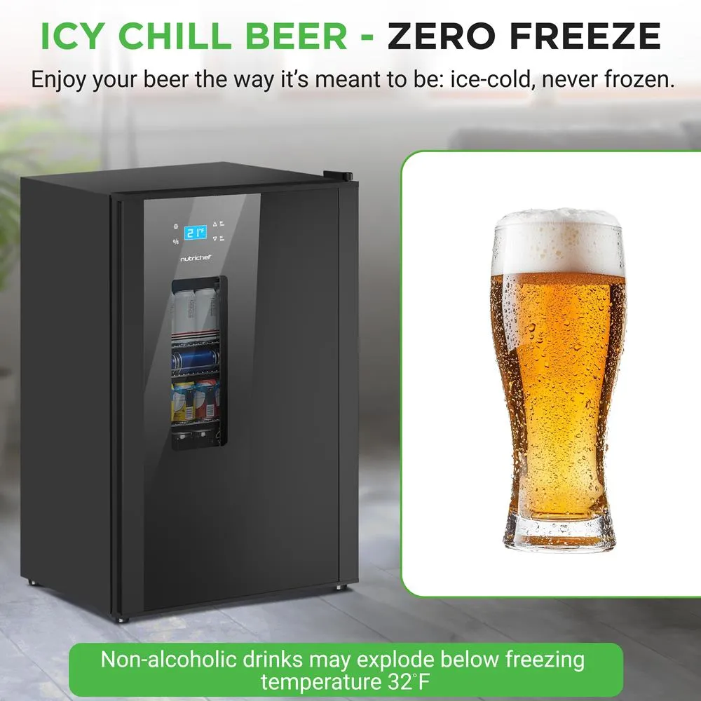 Nutrichef Mini Frigo Boissons 108 Canettes Porte Vitrée