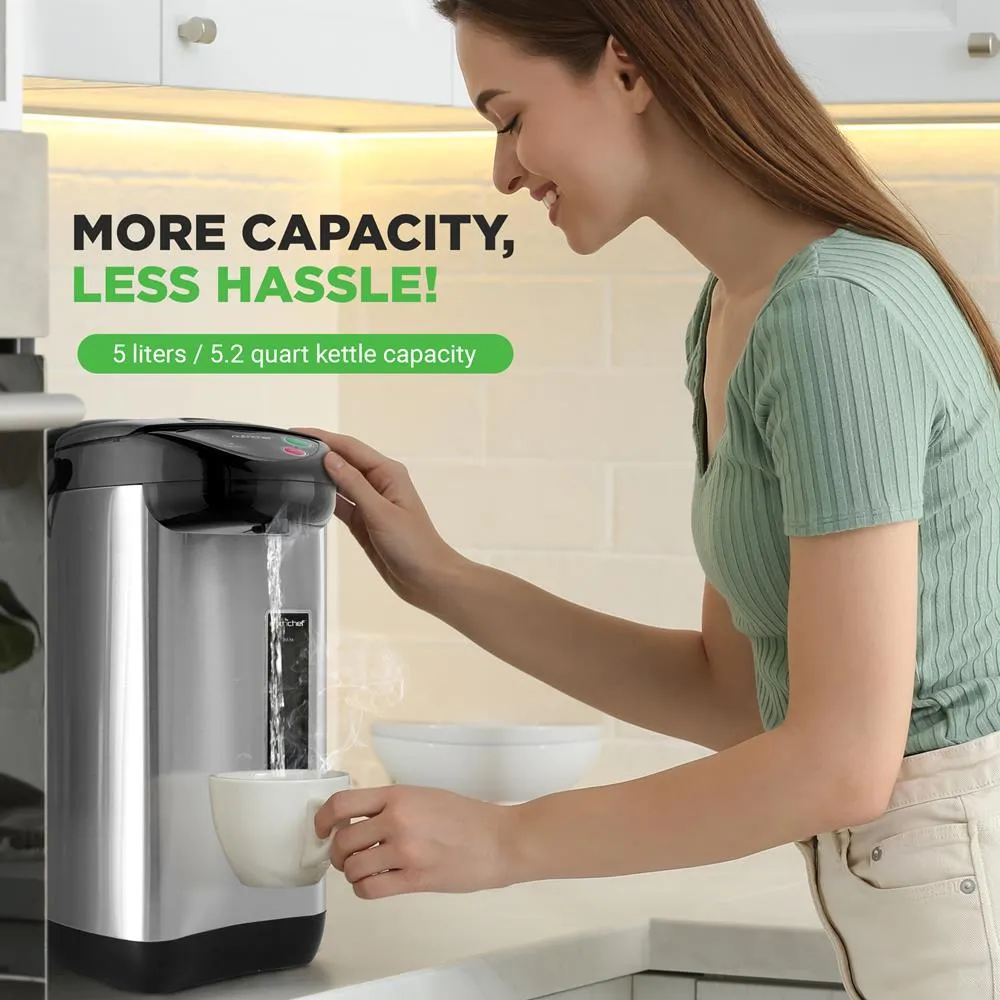 Nutrichef bouilloire électrique 5 L inox maintien chaud