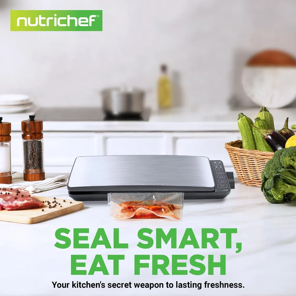 Nutrichef machine sous vide inox automatique + sacs réutilisables