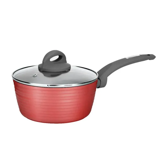Nutrichef casserole 1,5 quart rouge couvercle verre induction