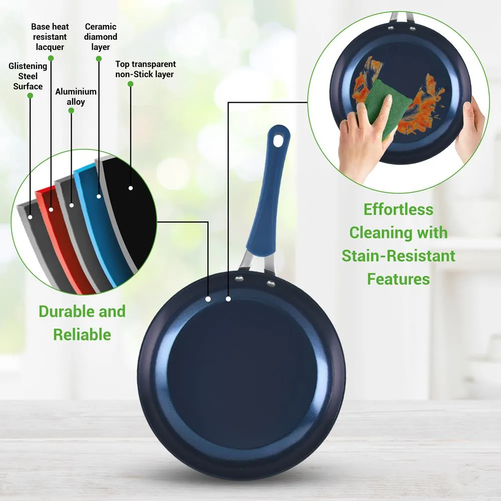 Nutrichef batterie 11 pièces céramique bleue induction