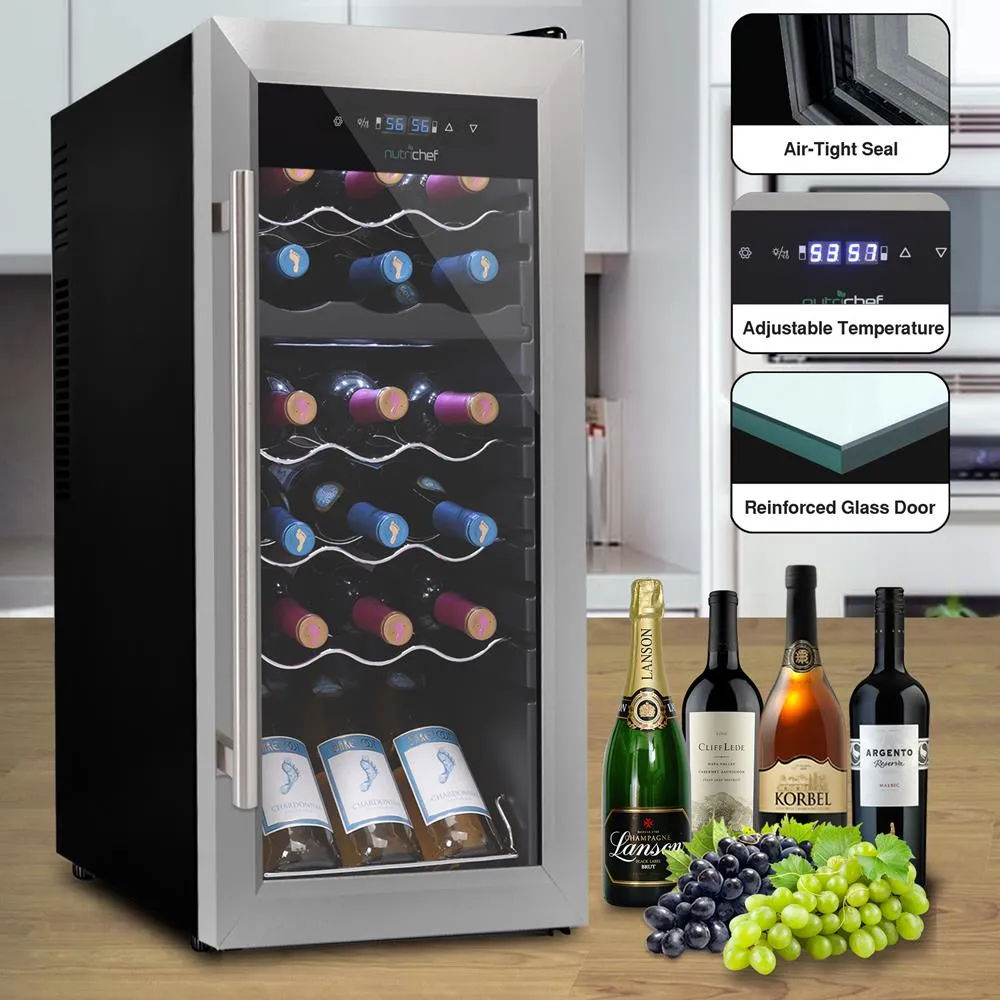 Nutrichef cave à vin 18 bouteilles inox 50,9 L