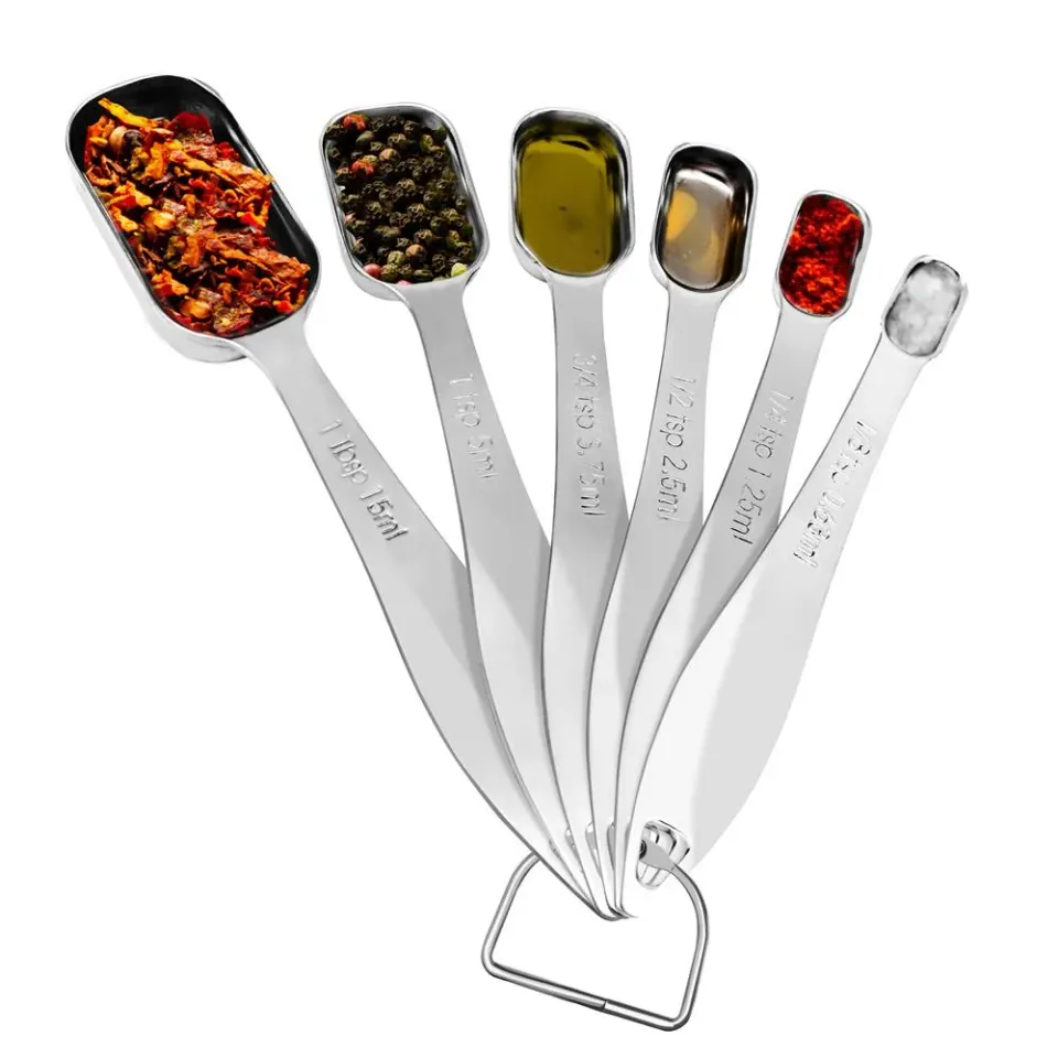 Nutrichef cuillères doseuses inox 6 pièces ovales
