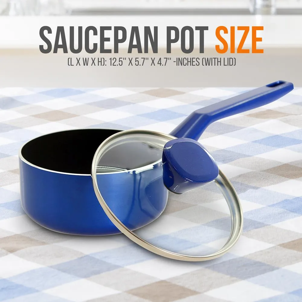 Nutrichef casserole antiadhésive 1 Qt avec couvercle verre