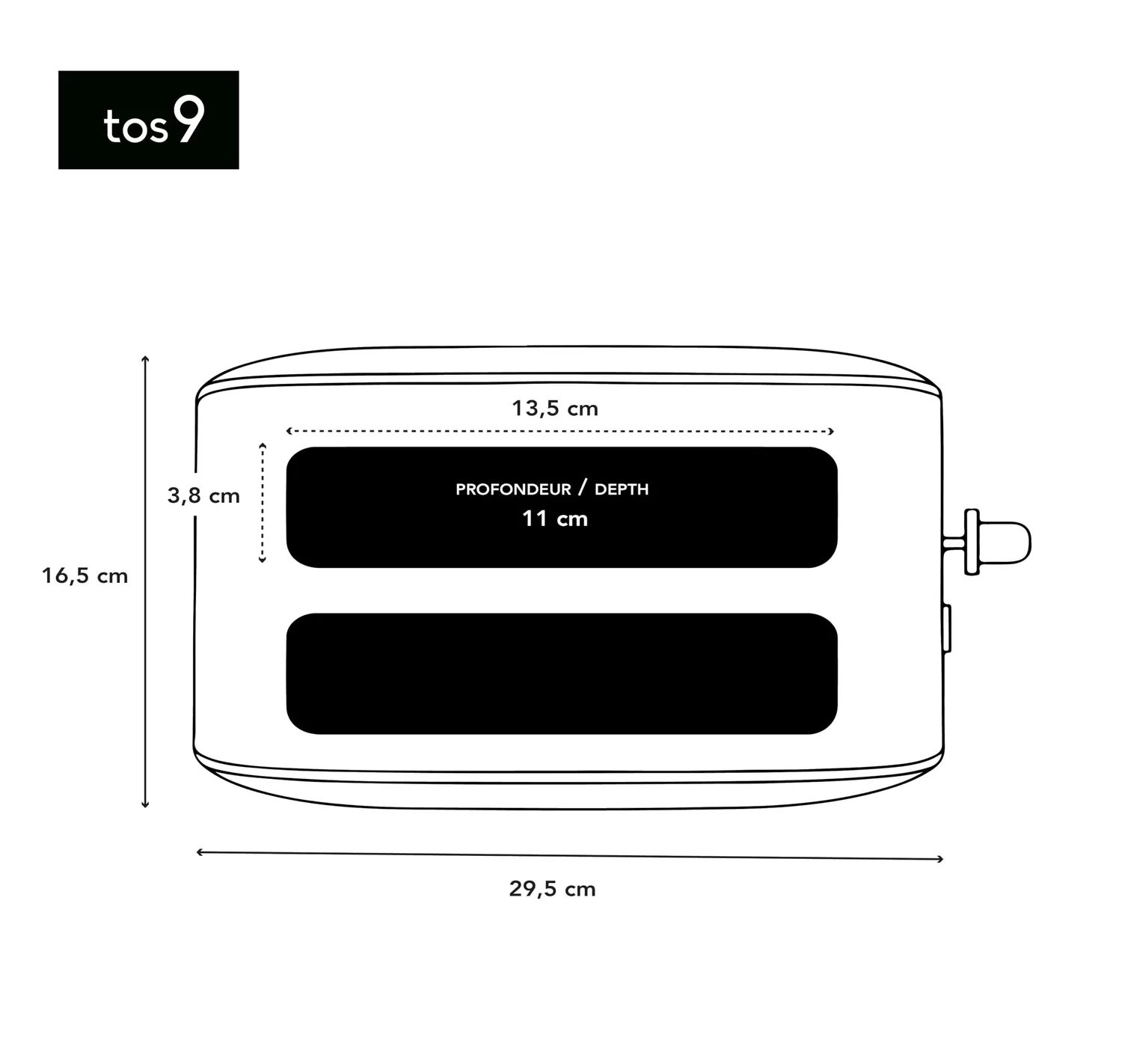 H.Koenig TOS9 grille-pain 2 tranches inox 7 niveaux