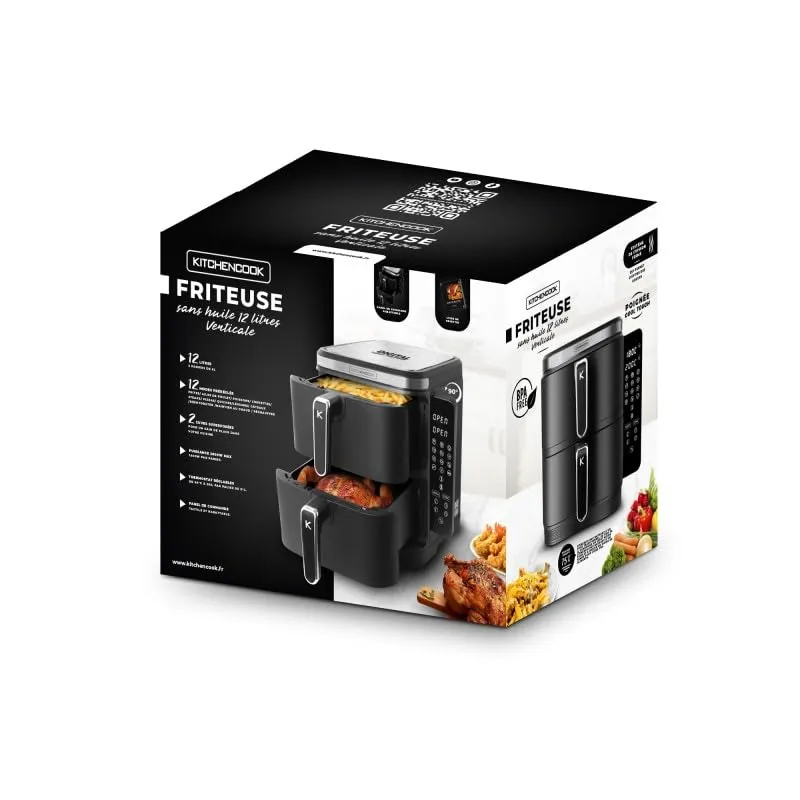 Kitchencook Airflow 12 double friteuse à air verticale 12 L