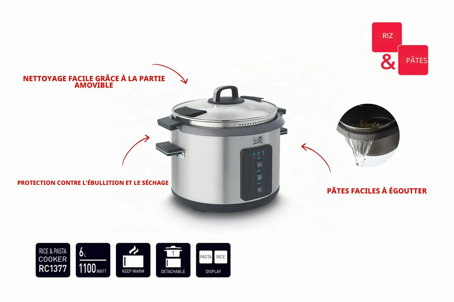 Fritel RC 1377 cuiseur à riz 6L sans PFAS