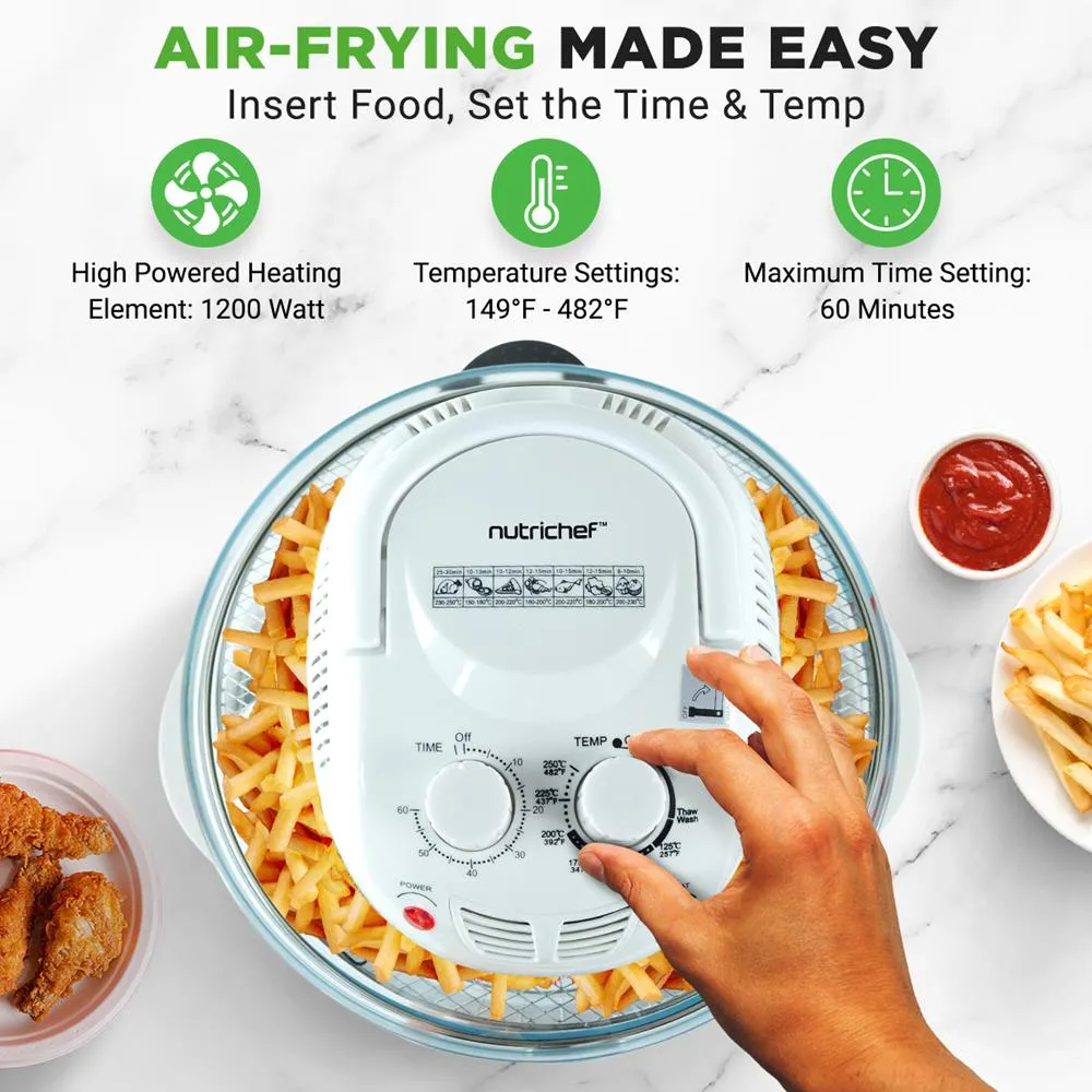 Nutrichef four halogène air fryer vitre 12 L 1200 W