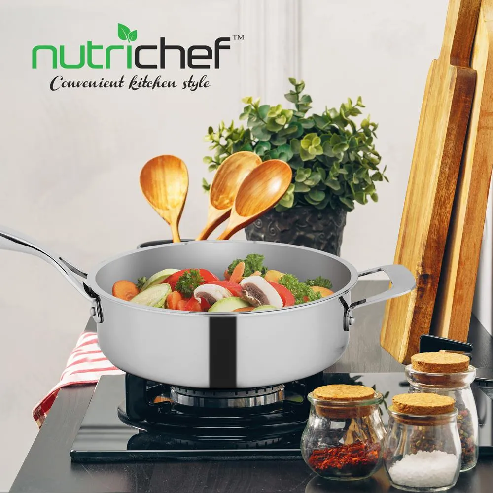 Nutrichef NCSSX45 sauteuse inox avec couvercle 3,2 L
