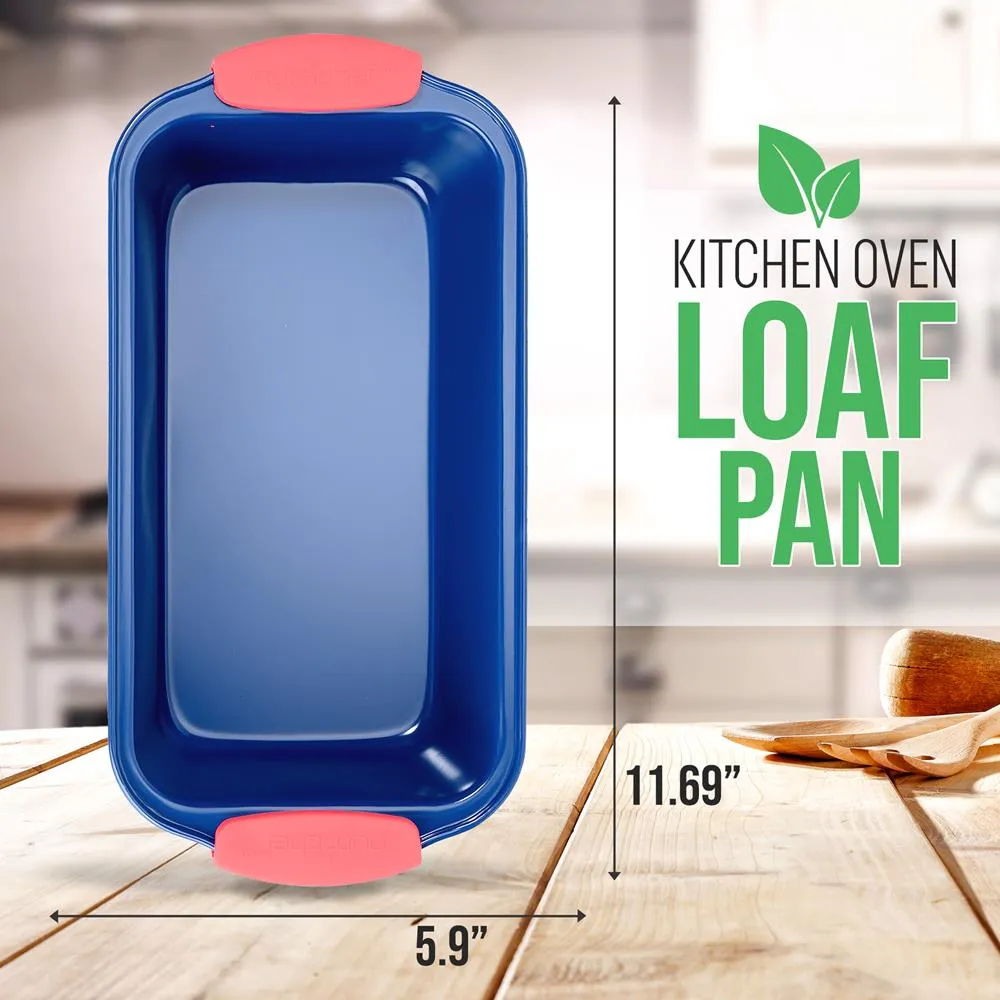 Nutrichef moule à cake antiadhésif bleu silicone